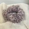 Estilo Coreano Dulce Doble Capa Malla Afelpado Lunares Intestino Delgado Goma para el Cabello Elegante Plisado Sujetador de Cola de Caballo Cuerda para el Cabello No Daña el Cabello