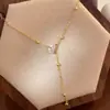 Collar con Cadena en Y de Plata de Ley S925 Chapada en Oro de 18K con Borla de Gota de Agua, Exquisita Cadena para Suéter Estilo 'Old Money' de Alta Gama, Cadena para Clavícula