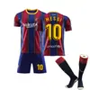 Camisetas de local y visitante del Barcelona 20-21, número 10 Messi, conjunto de uniforme deportivo de fútbol para niños, para hombre