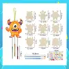 Juego de Carrillón de Viento de Otoño Transfronterizo Manualidades de Madera para Niños Colgantes de Carrillón de Viento de Animales Hechos a Mano para Niñas y Niños
