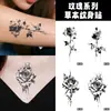 Pegatinas de Tatuaje de Flor de Jugo de Hierbas, Tatuajes Falsos de Flor de Brazo y Pecho Impermeables de Larga Duración, Anti-Rayaduras, Realistas, Personalizados, No Reflectantes