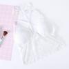Top de tirantes de encaje directo de fábrica con copas sujetador anti-luz sexy pequeño para mujer espalda hermosa envolvente