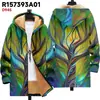 Chaqueta de Nuevo Estilo Transfronteriza con Elementos de Patrón Multicolor, Cárdigan con Capucha y Cremallera 65, Abrigo de Algodón Polar Espeso de Invierno con Forro Amarillo