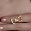 Collar Personalizado DIY de Acero Inoxidable con Nombre, Elegante Cadena para Clavícula de Acero de Titanio con Letra Chapada en Oro de 18K Estilo Abierto