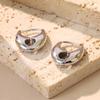 Aretes Niche Avanzados Geométricos Semicirculares con Hebilla para la Oreja Explosivos Simples Estilo Metal Lujo Ligero Diseño Versátil