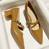 Zapatos Mary Jane Estilo Francés Punta Suave con Falda Zapatos Individuales Mujer 2024 Tacón de Aguja Elegante Suave Albaricoque Tacones Altos