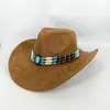 Sombreros multicolores de otoño e invierno transfronterizos, sombreros de fieltro estilo vaquero retro europeo y americano, sombreros fedora negros para hombre, sombreros de jazz para mujer