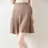 Falda Corta de Lana Pura para Combinar con Todo Falda de Punto para Mujer Falda Corta en A Otoño e Invierno Cubriente Falda de Cachemira con Pliegues