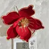 Decoração de Natal Transfronteiriça Flores de Natal Vermelhas para Melhorar a Atmosfera Adereços de Decoração para Hotéis de Férias Flores Decorativas de Natal Atacado