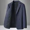 Traje Casual para Hombre 2025 Otoño e Invierno Forro de Pluma de Ganso Integrado Lujo Ligero Negocios Lana de un Solo Botón Chaqueta de Traje Cálida