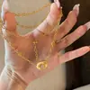 Gargantilla Retro Francesa Pulsera Pequeña de Margarita Lujo Ligero Sensación de Alta Gama Estilo Bucchi Hexagrama Cepillado Incrustado de Diamante Collar para Mujer