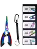 Pinzas para señuelos de titanio extendidas de colores, pinzas de control de peces, extractor de anzuelos de acero inoxidable de garganta profunda, pinzas de pesca, herramienta de pesca, pinzas multifuncionales para señuelos