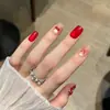 Unhas Usáveis da Chapeuzinho Vermelho 3D Kt Peças de Nail Art Espessadas Produto Acabado Cor Vermelha de Ano Novo Nail Art Clareadora Atacado Removível
