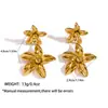 Pendientes de Acero Inoxidable y Acero de Titanio Malt, Tachuelas de Flor, Frescos y Elegantes, Diseño de Oro de 18K que No se Desvanece, Accesorios de Moda para Orejas