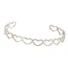 Tendencia de Moda Europea y Americana Pulsera de Acero de Titanio Corazón a Corazón Círculo Completo Hueco Personalidad Amorosa Temperamento Pulsera Ajustable para Mujeres