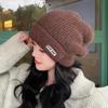 8366 chapéu feminino de rede Vermelho chapéu de moda com pelo chapéu coreano de confinamento bico fechado chapéu de frio proteção de ouvido de inverno chapéu de lã tricotado