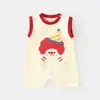 Ropa de verano para bebé, moderna, linda, sin mangas, súper linda, con muñeco 3D, de dibujos animados, delgada, mameluco