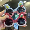 Óculos de Sol Polarizados Coelho Morango Bebê Orelhas de Coelho Fofas Óculos de Silicone para Crianças Óculos para Foto de Férias Adoráveis