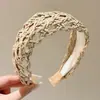 Diadema de punto estilo retro americano de ala ancha, de alta gama, adecuada para frentes amplias, a la moda, versátil para uso diario y para ir al trabajo, pinza para el pelo y accesorio para el cabello