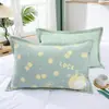 Funda de almohada de algodón puro con botones a presión, una sola pieza, adecuada para almohadas de jardín de infancia y de estudiante, 35* Algodón de gasa para niños