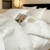 Juego de cuatro piezas de jacquard de algodón de fibra larga de lujo ligero de alta gama, sábana de algodón puro, funda de edredón, sábana bajera, ropa de cama para hotel y casa de huéspedes