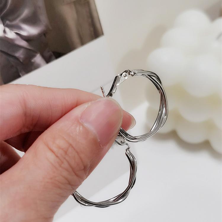 EH602254银线编织耳圈小版耳圈