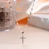 Venda Quente Transfronteiriça Pingente de Cruz Cravejado com Strass Brilhante Simples Elegante Exquisito Luxo Leve Nicho Colar para Mulheres