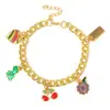 Chaveiro de cereja transfronteiriço, chaveiro de carro requintado, acessório de pingente de bolsa feminina moderno multicolorido