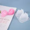 Molde de silicona de espejo de dos conejos de dibujos animados lindos de conejo estéreo con molde de pegamento de cristal DIY de amapola