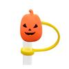 Cubierta de Paja de Calabaza de Halloween Taza de Agua Tapa de Paja a Prueba de Polvo Tapón de Paja de Silicona Accesorios Decorativos Venta al por Mayor por Lotes