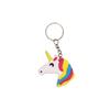 Lindo llavero de unicornio colgante de dibujos animados, llavero de PVC con pegamento suave, llavero personalizado