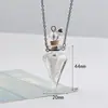 Collar de Botella de Deseos Redonda Plana con Forma de Corazón Creativo Piedra de Cristal Aceite Esencial de Perfume Collar de Cristal Rosa Piedra Triturada Colgante de Botella de Aromaterapia Venta al por Mayor