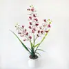 27 orquídeas Phalaenopsis artificiales en un arreglo de bonsái falso para decoración de restaurantes y hoteles, plantas en maceta de flores artificiales creativas para decoración de escritorio de oficina, adornos de flores artificiales