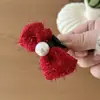 Año Nuevo Rojo Brillante Seda Festival de Primavera Versátil Adorno para el Cabello de Perla con Lazo Accesorios para el Cabello Clip para el Cabello Infantil Chino