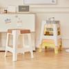 Taburete de Plástico para Sala de Estar del Hogar, Taburete Alto Simple Nórdico para Mesa de Comedor, Apilable, Taburete Cuadrado Espesado Nuevo Material para Adultos para Almacenamiento
