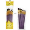 Conjunto de 10 pincéis transfronteiriços haste de plástico cerdas de nylon pincel de gancho pincel para óleo pincel para acrílico guache pincel para pintura à mão