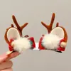Pinza para el Cabello de Reno Navideño para Mujer Pinza para el Cabello de Fiesta Festiva Accesorio para el Peinado Accesorios de Disfraz Cosplay Lindo Doble Pinza Accesorios para el Cabello