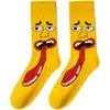 Calcetines de Algodón para Hombre de Todas las Estaciones, Divertidos y Modernos, Calcetines para Hombre y Mujer con Expresiones en la Lengua, Calcetines Divertidos Multicolor del Fabricante Ins de Amazon