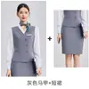 Uniforme de azafata, chaleco, pantalones, uniforme de personal de hotel para mujer, uniforme de gerente de propiedad, ropa de trabajo para recepcionistas en clubes y otros establecimientos