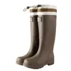 Botas de Lluvia de Moda Transfronteriza para Mujer, Zapatos para Agua de Caña Media-Alta, Botas de Lluvia para Estudiante Coreano, Zapatos de Goma Impermeables para Trabajo al Aire Libre para Mujer, Botas Altas