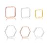 Acessórios com Contas de Prata de Lei S925 Anel Quadrado de Prata Contas para Montagem de Joias Anel Fechado Contas Separadas Material para Pulseira Colar