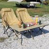 Silla de Luna para Exterior Ruida Respaldo Alto Reclinable Portátil Plegable Juego de Mesa y Silla Camping Picnic Puesto Silla de Ocio