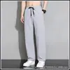 Pantalones de seda de hielo Amazon transfronterizos, pantalones cortos de secado rápido para hombre, pantalones largos casuales de estilo coreano modernos de corte holgado, pierna ajustada atlética