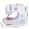 Máquina de Coser Doméstica Pequeña para el Hogar, Operación Suave, Sin Atascos de Hilo, Costura Continua, Remallado de Bordes, Hacer Ojales, Capaz de Coser Tejidos Gruesos, Tipo Multifuncional