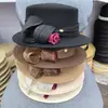 Gorro de Lana Retro Otoño e Invierno, Gorro de Lana de Moda Estilo Commuter, Sombrero de Fieltro Cálido Exquisito con Lazo Estilo Británico