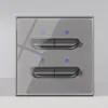 Fabricantes de comercio exterior Tipo 86 suministran panel de vidrio templado interruptor de mesita de noche creativo luz de reinicio enchufe francés europeo