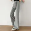 Pantalones de pierna ancha para niñas, estilo nuevo de verano, seda helada, fluidos, holgados, adelgazantes, hasta el suelo, casuales para niños mayores