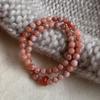 Nueva Pulsera de Cuentas de Piedra Solar Rosa China para Mujer Exquisita Pulsera Apilada de Flor de Durazno Lujo Ligero Nicho Nueva Llegada Pulsera