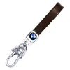 Llavero de cuero de alta gama para coche, metal, para hombres y mujeres, adecuado para el hogar, Mercedes-Benz BMW, anillo de llavero, cordón, colgante