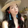 Só as Flores Estão Ocupadas! Brincos de Flor Dopamina Super Fada Elegantes para Viagem de Verão Feminina Brincos de Alto Padrão Brincos Versáteis